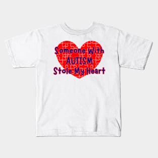 someone with autism stole my heart Kids T-Shirt